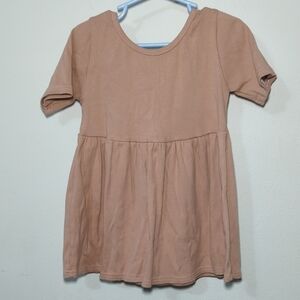 Vivie and Ash Tan Short Sleeve Dress / Tunic Ribbed Girls Size 6/7